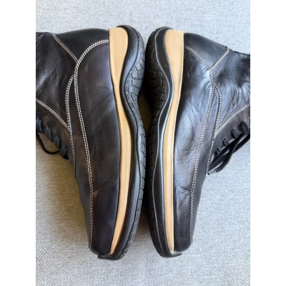 4US Cesare Paciotti 4US Black Leather High Top Sneakers Men's 39 US 7.5 - 8